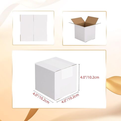 Calenzana 4x4x4 Shipping Boxes Set of 50, Small Corrugated Cardboard Box for Mailing Packing Gifts, White in Kuwait