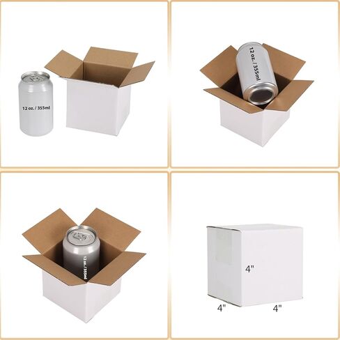 Calenzana 4x4x4 Shipping Boxes Set of 50, Small Corrugated Cardboard Box for Mailing Packing Gifts, White in Kuwait
