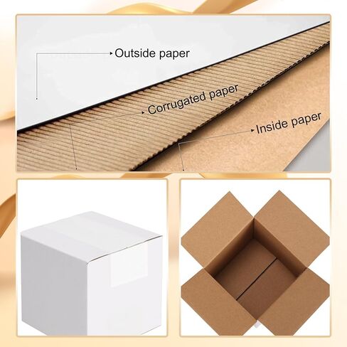 Calenzana 4x4x4 Shipping Boxes Set of 50, Small Corrugated Cardboard Box for Mailing Packing Gifts, White in Kuwait
