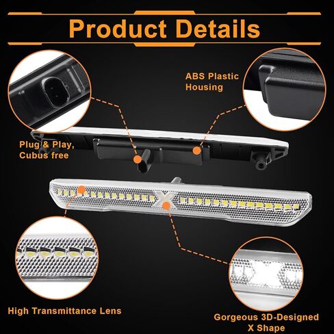 مصابيح LED للعلامات الجانبية لـ 2020-2023 GMC Sierra 2500HD 3500HD w/XStyle Light Beam [في انتظار براءة اختراع]، مصابيح تحديد المصد الأمامي والخلفي، عدسة شفافة بيضاء خفيفة 4 قطع in Kuwait