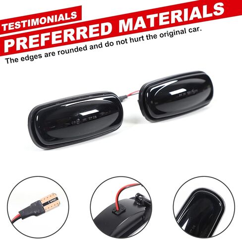 led Fender Side Marker Light Compatible with Land Rover Discovery 2 1999 2000 2001 2002 2003 2004, ABS Smoked Black Side Marker Turn Signal Corner Light Assembly,2PCS in Saudi Arabia