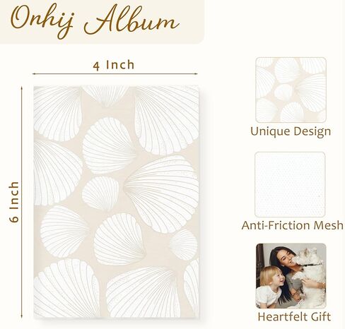 Beach Photo Album 4x6 Hold 36 Photos, Gifts for Ocean Lovers, Preppy Beach Seashell Small Photo Album Picture Memory Book Keepsake for Family Baby Travel Vacation in Saudi Arabia