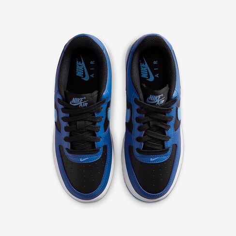 Nike Air Force 1 Big Kids' Shoes (Black/Court Blue/White/Dutch Blue) in Saudi Arabia