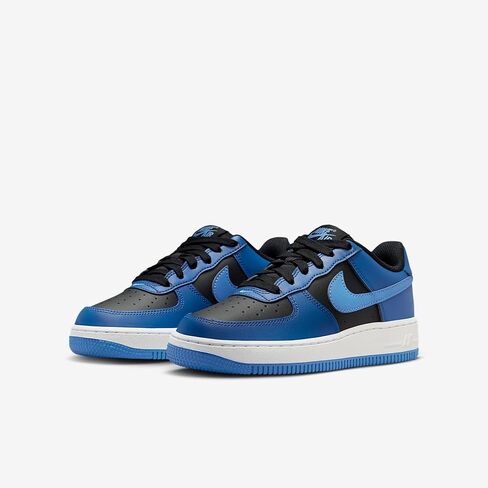 Nike Air Force 1 Big Kids' Shoes (Black/Court Blue/White/Dutch Blue) in Saudi Arabia