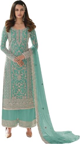 Indian Designer Shalwar Kameez Shrug Suits Pakistani Embroidered Worked Trouser Pant Suits in Kuwait