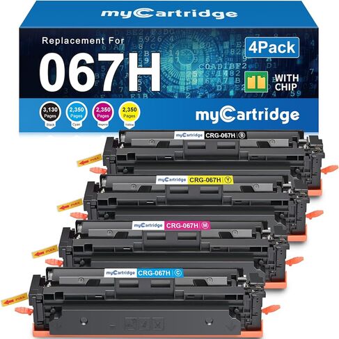 مجموعة خراطيش الحبر myCartridge 067H MF656Cdw LBP632Cdw المتوافقة مع حبر Canon 067H 067 عالي الإنتاجية لحبر الطابعة Color ImageCLASS MF654Cdw LBP633Cdw MF652Cdw MF653Cdw، 4 عبوات in Saudi Arabia