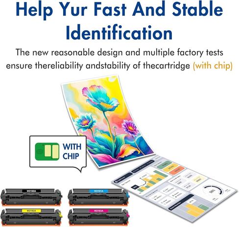 خراطيش حبر 218A 4 عبوات حبر Pro MFP 3301fdw متوافقة مع HP 218A 218X تعمل مع حبر الطابعة Color LaserJet Pro 3201dw MFP 3301 Series 3301fdw 3301sdw 3301cdw W2180A W2180X (مع شريحة) in Kuwait