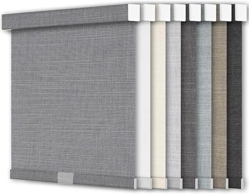 100% Blackout Roller Blinds for Windows,Cordless Custom Size Black Out Roller Shades,Thermal Insulated UV Protection Window Shades for Door,Bedroom,Linen,Grey,100" w x [20" H to 98" H]_Customize in Saudi Arabia