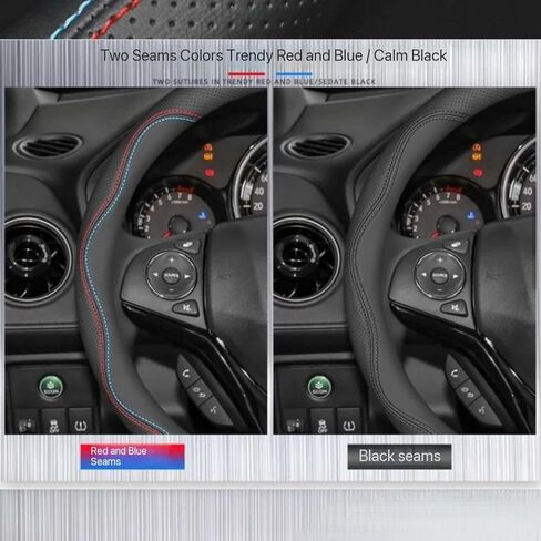 Car Steering Wheel Cover for Mitsubishi Eclipse Cross 2018-2021,Microfiber Leather Automotive Steering Wheel Protector Anti-Slip Breathable with Logo Emblem Car Interior Accessories in Saudi Arabia