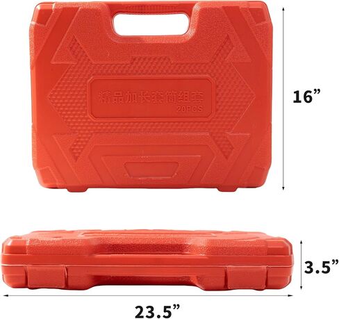 20 PCS 1/2-Inch Drive Deep Impact Socket Set, CR-V, 6 Point, 8mm to 32mm, Metric, Deep in Saudi Arabia