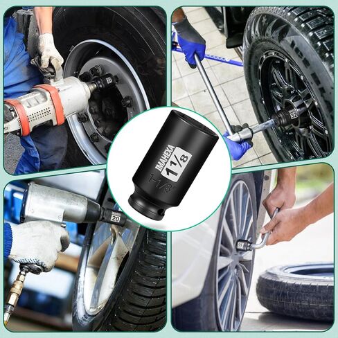 1/2" Square Drive Impact Socket,Deep 1-1/8Inch SAE Sleeve,CR-MO Hex Point for Convenient Disassembly of Axle Nuts in Saudi Arabia