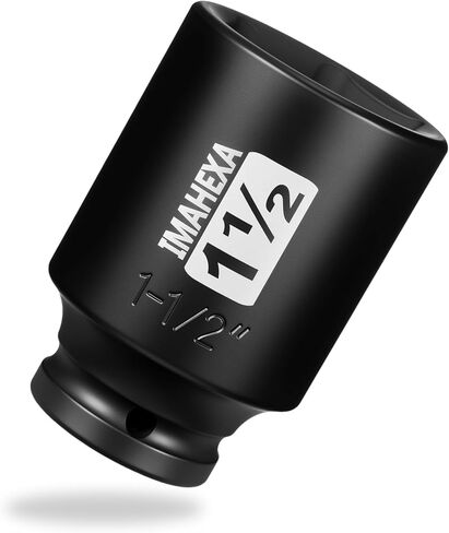 1/2" Square Drive Impact Socket,Deep 1-1/8Inch SAE Sleeve,CR-MO Hex Point for Convenient Disassembly of Axle Nuts in Saudi Arabia