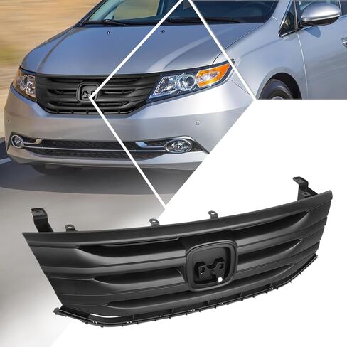 مجموعة شواية المصد الأمامي باللون الأسود غير اللامع على طراز المصنع متوافقة مع 11-13 Honda Odyssey in Saudi Arabia