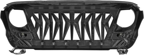 Hooke Road JL Grill Matte Black Replacement Front Shark Grille w/LED Lights Compatible with 2018-2026 Jeep Wrangler JL & Gladiator JT in Saudi Arabia