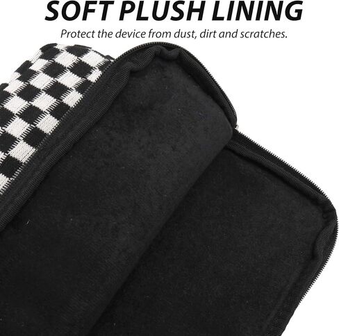 Puffy Laptop Sleeve 15-16 inch, Cute Knitted Protective Carrying Case for Women & Men, Compatible with MacBook Pro 16-Inch M4, 15.6 Inch Tablets Notebook (Checkered Black) in Saudi Arabia