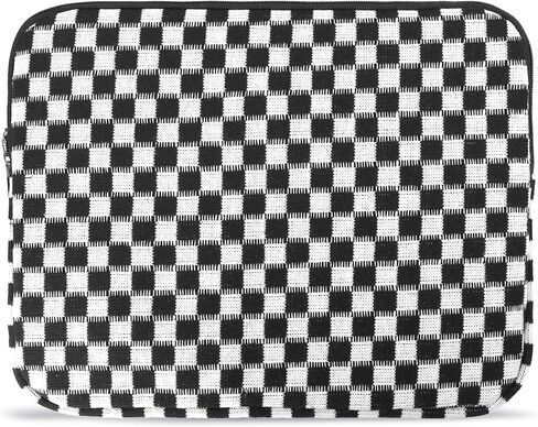 Puffy Laptop Sleeve 15-16 inch, Cute Knitted Protective Carrying Case for Women & Men, Compatible with MacBook Pro 16-Inch M4, 15.6 Inch Tablets Notebook (Checkered Black) in Saudi Arabia