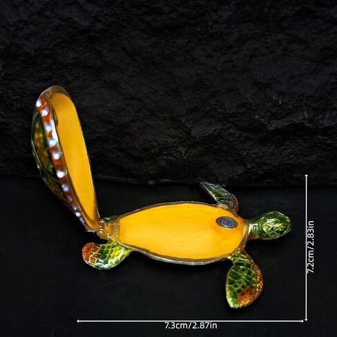 Turtle Metal Jewelry Box with Rhinestone Star Pattern Vintage Trinket Storage Box Decorative with Magnetic Latching Keepsake Box for Ring Earrings Necklaces, Animal Figurine Home Decor (Green) in Saudi Arabia