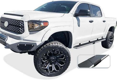 لوحات تشغيل APS Premium 5in 304 من الفولاذ المقاوم للصدأ متوافقة مع Toyota Tundra CrewMax Cab 07-21 in Saudi Arabia