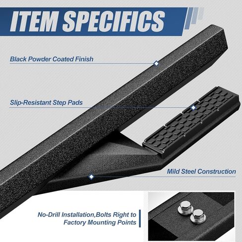 Auto Dynasty 5 Inches Running Boards Compatible with 2018-2024 Jeep Wrangler JL Unlimited 4-Door Side Step Pad Bar, Textured Black in Saudi Arabia