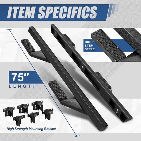 Auto Dynasty 5 Inches Running Boards Compatible with 2018-2024 Jeep Wrangler JL Unlimited 4-Door Side Step Pad Bar, Textured Black in Saudi Arabia