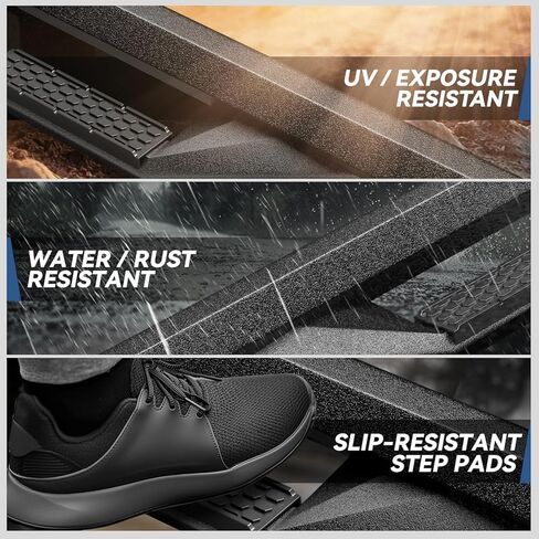 Auto Dynasty 5 Inches Running Boards Compatible with 2018-2024 Jeep Wrangler JL Unlimited 4-Door Side Step Pad Bar, Textured Black in Saudi Arabia