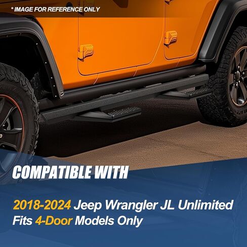 Auto Dynasty 5 Inches Running Boards Compatible with 2018-2024 Jeep Wrangler JL Unlimited 4-Door Side Step Pad Bar, Textured Black in Saudi Arabia