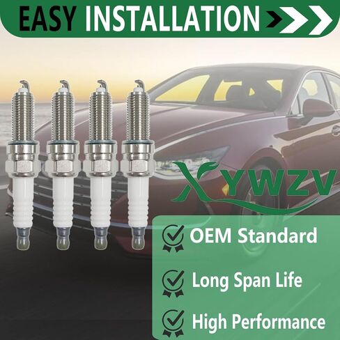 18849-11070/1884911070 Spark Plug Set of 4 – Exact Fit for Hyundai Elantra/Sonata/Tucson & Kia Forte/Sorento/K5, Direct NGK SILZKR7E11 Replacement, OEM Performance, Easy Installation in Saudi Arabia