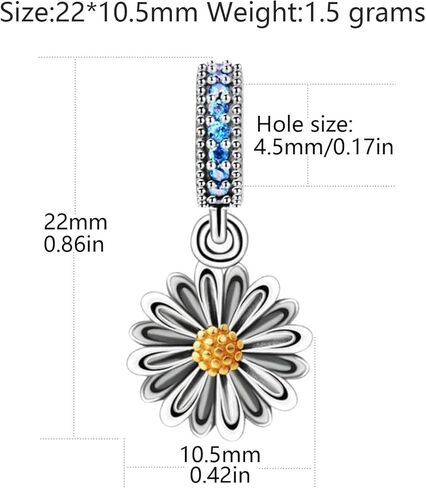 925 Sterling Silver Sunflower Charm Flower Bead Love Anniversary Heart Pendant for Pandora Charm Bracelet in Saudi Arabia