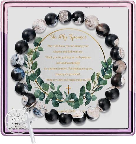 ARHTF Confirmation Sponsor Gifts for Women Men AA Sponsor Gifts Sponsor Appreciation Gift with Compass Cross Charm in Kuwait