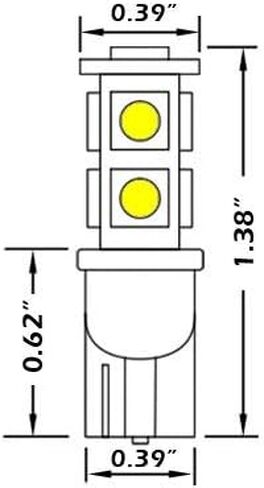 4 Pcs of 168 194 2825 912 921 W5W T10 T15 9 - SMD LED Replacement Bulbs For Car Parking Lights, Backup Lights and License Plate Lights, White GP Xtreme in Kuwait