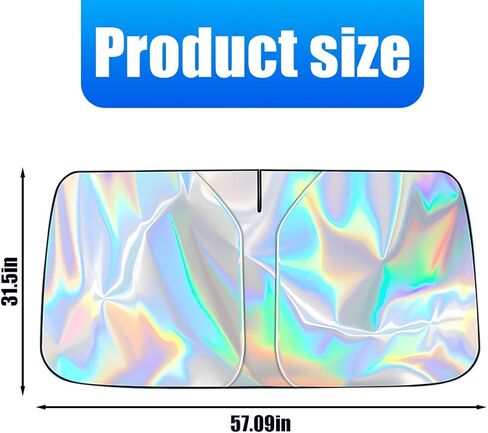Mandark Sunshade for Car Windshield, Foldable Reflective Automotive Front Window Sun & UV Rays Blocker, Vehicle Interior Sun Protection Accessories, Universal for SUV Sedan Truck (57.09" x 31.5") in Saudi Arabia