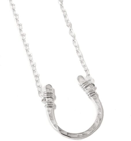 Lucky Horseshoe Necklace Hammered 18 inch chain length in Kuwait