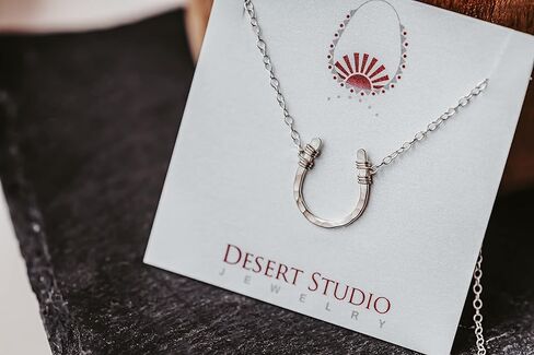 Lucky Horseshoe Necklace Hammered 18 inch chain length in Kuwait