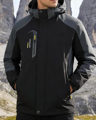 Men's raincoat windproof outdoor sports jacket lightweight with hooded in Saudi Arabia