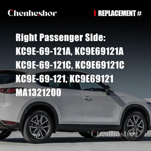 مجموعة مرآة جانبية للركاب باللون الأبيض KC9E69121A متوافقة مع مرآة الجانب الأيمن Mazda CX-5 2017-2023 9 دبابيس مع مراقبة النقطة العمياء، استبدال إشارة الانعطاف الساخنة # KC9E69121C MA1321200 in Kuwait
