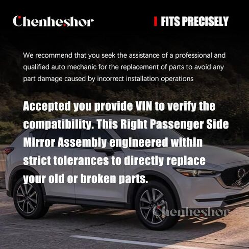 مجموعة مرآة جانبية للركاب باللون الأبيض KC9E69121A متوافقة مع مرآة الجانب الأيمن Mazda CX-5 2017-2023 9 دبابيس مع مراقبة النقطة العمياء، استبدال إشارة الانعطاف الساخنة # KC9E69121C MA1321200 in Kuwait