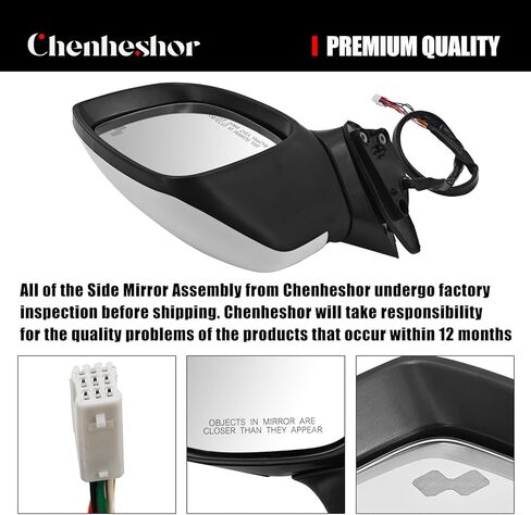 مجموعة مرآة جانبية للركاب باللون الأبيض KC9E69121A متوافقة مع مرآة الجانب الأيمن Mazda CX-5 2017-2023 9 دبابيس مع مراقبة النقطة العمياء، استبدال إشارة الانعطاف الساخنة # KC9E69121C MA1321200 in Kuwait