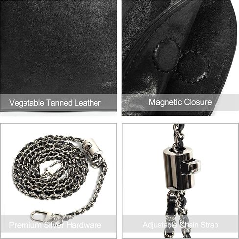 DORIS&JACKY Small Leather Crossbody Purse for Women Vintage Designer Cell Phone Shoulder Bag With Adjustable Chain Strap in Kuwait