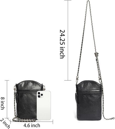 DORIS&JACKY Small Leather Crossbody Purse for Women Vintage Designer Cell Phone Shoulder Bag With Adjustable Chain Strap in Kuwait