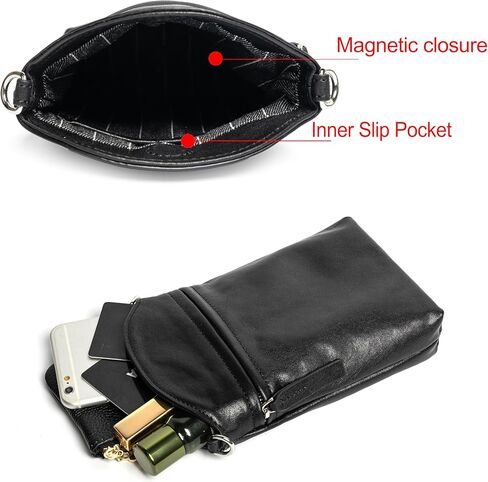 DORIS&JACKY Small Leather Crossbody Purse for Women Vintage Designer Cell Phone Shoulder Bag With Adjustable Chain Strap in Kuwait