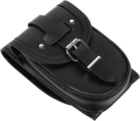 حقيبة خزان جلدية للدراجة النارية من Qiilu، غطاء خزان الوقود من جلد البولي يوريثان للدراجات النارية، وسادة لوحة مريلة حقيبة الحقيبة مناسبة لـ XL 883 1200 in Kuwait