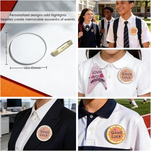 6PCS DIY Custom Pins & Photo Magnets Kit, Acrylic Clear Badge Brooch Set for Fridge/Refrigerator, Decorative Picture Magnets & Brooches for Locker, Backpack, Hat, Clothes, Birthday Memorial Gifts in Saudi Arabia