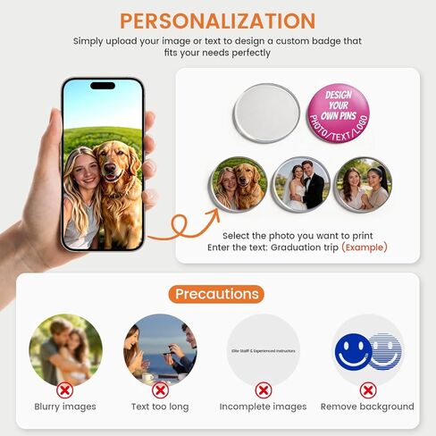 6PCS DIY Custom Pins & Photo Magnets Kit, Acrylic Clear Badge Brooch Set for Fridge/Refrigerator, Decorative Picture Magnets & Brooches for Locker, Backpack, Hat, Clothes, Birthday Memorial Gifts in Saudi Arabia