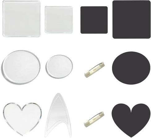 6PCS DIY Custom Pins & Photo Magnets Kit, Acrylic Clear Badge Brooch Set for Fridge/Refrigerator, Decorative Picture Magnets & Brooches for Locker, Backpack, Hat, Clothes, Birthday Memorial Gifts in Saudi Arabia