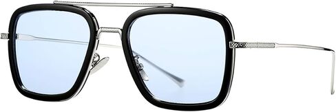 Tony Stark Sunglasses - Sun Glasses Vintage Square Metal Frames in Saudi Arabia