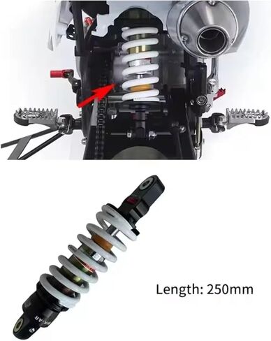 Shock 250mm Hydraulic Spring Rear Absorber With Damping Adjustment 220lbs Compatible Children Pit Bikes in Kuwait