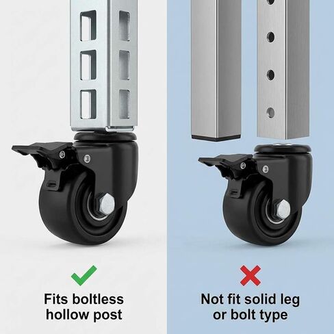 عجلات عجلات تخزين QWORK، 4 عبوات 3 بوصات شديدة التحمل 1500 رطل. أقصى سعة لملحقات رف التخزين، مناسبة لرفوف الرفوف ذات القفل الذاتي in Kuwait
