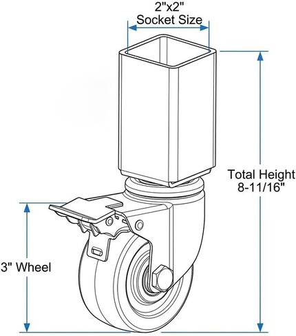 عجلات عجلات تخزين QWORK، 4 عبوات 3 بوصات شديدة التحمل 1500 رطل. أقصى سعة لملحقات رف التخزين، مناسبة لرفوف الرفوف ذات القفل الذاتي in Kuwait