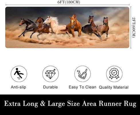 سجادة عداء حصان بني غربي مقاس 2 × 6 بوصة للممرات والمطبخ وغرفة النوم والمدخل وغير قابلة للانزلاق وقابلة للغسل والديكور in Kuwait