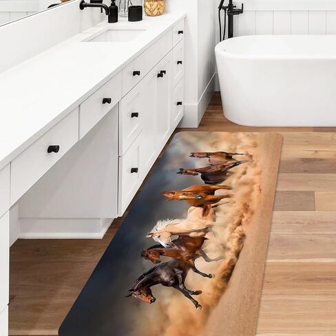 سجادة عداء حصان بني غربي مقاس 2 × 6 بوصة للممرات والمطبخ وغرفة النوم والمدخل وغير قابلة للانزلاق وقابلة للغسل والديكور in Kuwait